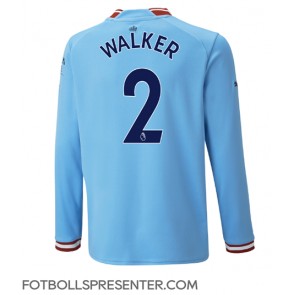 Manchester City Kyle Walker #2 Hemma Matchtröja 2022-23 Långärmad